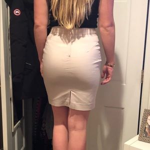 Beige pencil skirt
